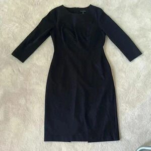 BANANA REPUBLIC black knee length  3/4 sleeve black dress
